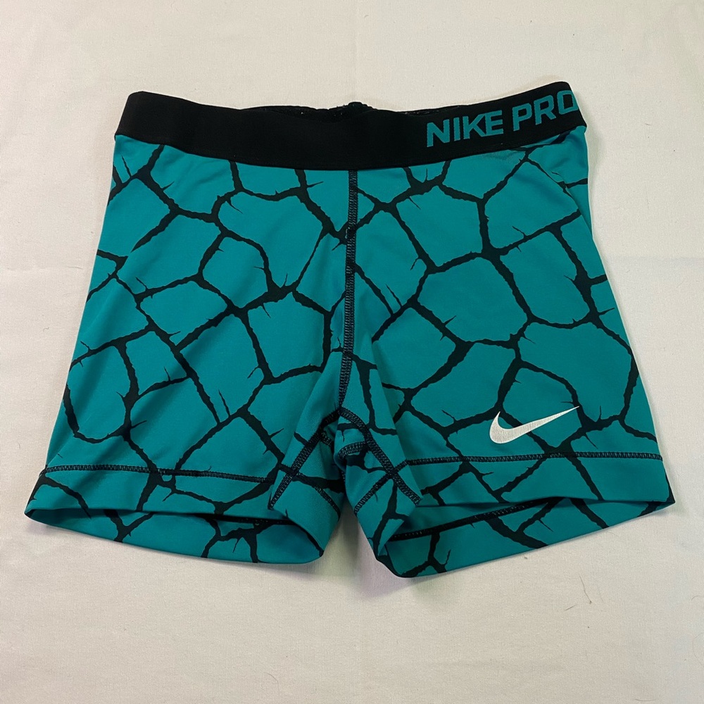 Teal and Black Nike Spandex Shorts